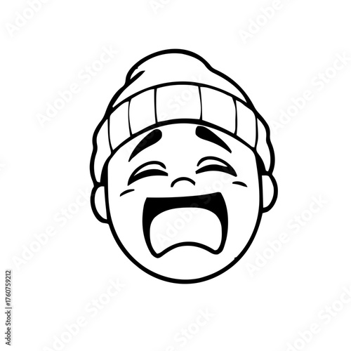 Emoji – person wearing beanie, yawning