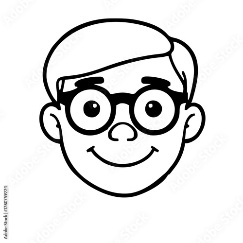 Emoji – person with round glasses, smiling