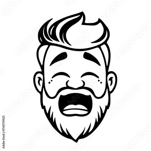 Emoji – person with beard, yawning