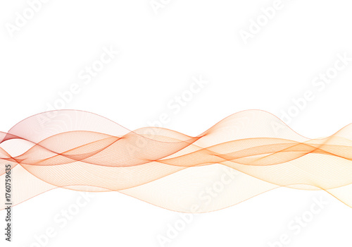 Abstract orange wave with transparent lines. Eps 10