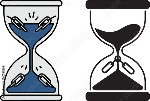 Hourglass Chains Time Constraint Block Outline