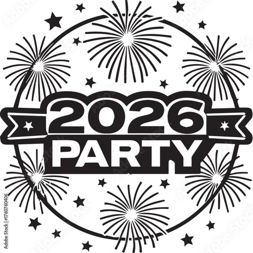 Black and white illustration of a character promoting positive vibes for 2026.