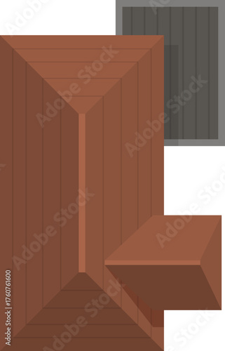 Residential building roof architecture flat illustration top view