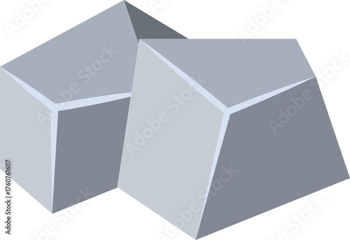 Geometric gray ice cube shape abstract vector