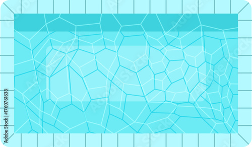 Swimming pool water top view with tiled border