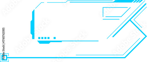 Futuristic user interface displaying digital message box frame
