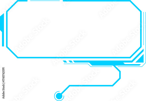 Futuristic digital text box interface vector design