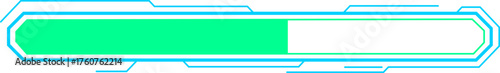 Futuristic loading bar showing progression in user interface