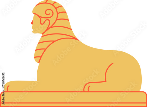Sphinx monument representing ancient Egypt mythology illustration