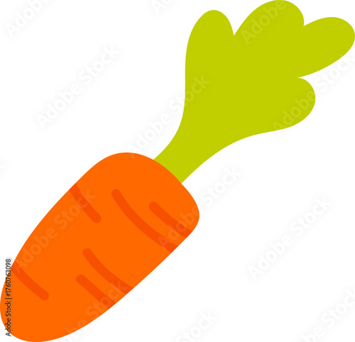 Orange carrot flat illustration representing healthy eating