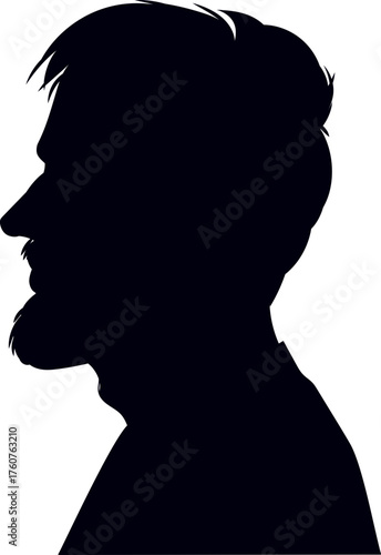 Man profile silhouette beard historical figure concept