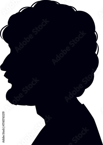 Abraham Lincoln silhouette illustration profile on white background