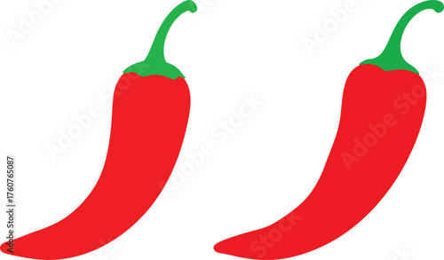 Two red chili peppers silhouette