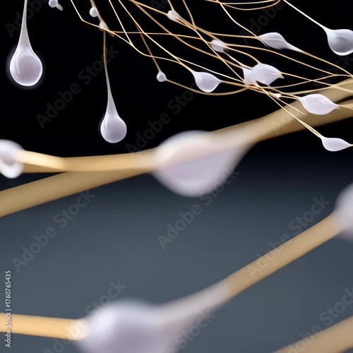 Abstract Close-Up of Fluid Shapes and Delicate Lines in Motion