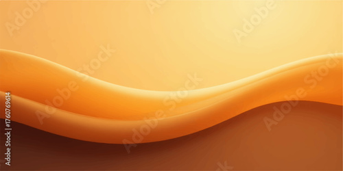 Abstract flowing orange wave with soft light and shadow creating a smooth gradient background