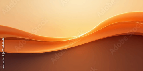 Abstract flowing orange and gold waves creating a smooth and elegant background design
