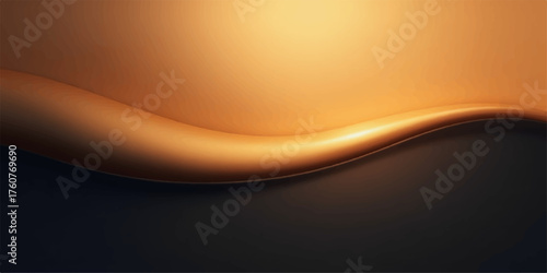 Abstract flowing golden wave against a dark textured background with soft light