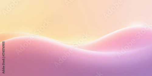 Abstract pink background with soft flowing waves and heart shapes