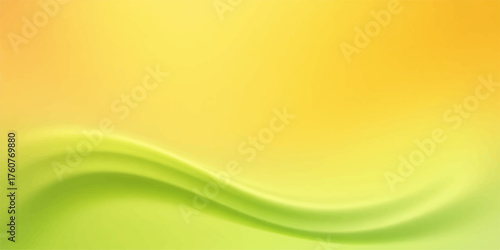 Soft gradient background with flowing green wave and yellow orange hues