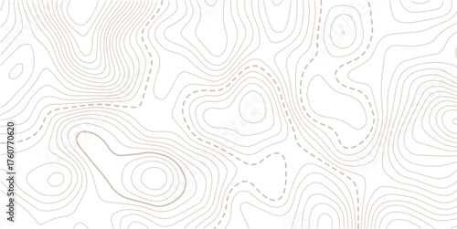 Topographic map background geographic line map with elevation assignments. Modern design with White background with topographic wavy pattern design. 