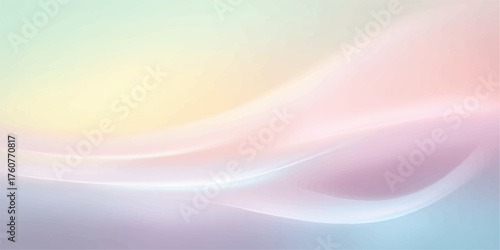 Soft pastel gradient background with flowing light waves and gentle swirls of color