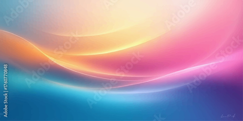 Abstract flowing waves of soft pastel colors in a dreamy ethereal light show