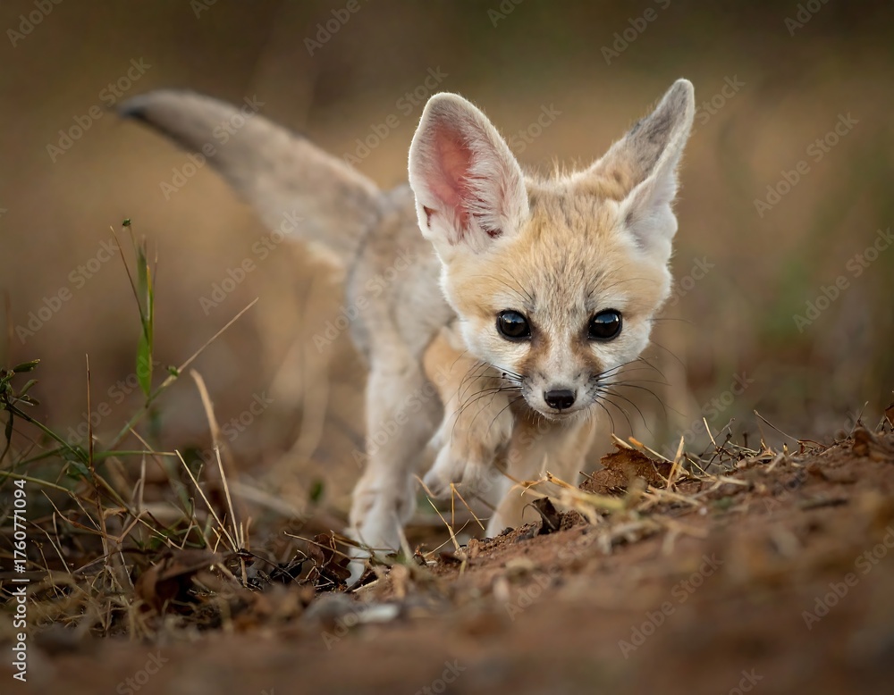 Obraz premium Desert fox pup explores