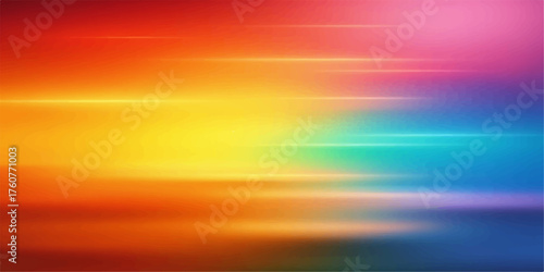 Vibrant rainbow spectrum of light streaks across a blurred background