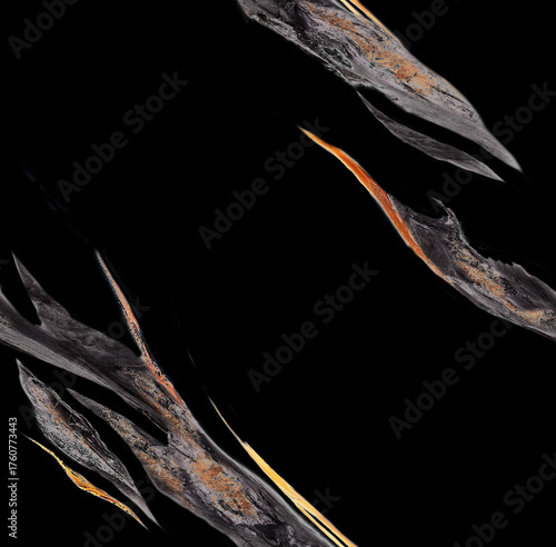 Fototapeta Naklejka Na Ścianę i Meble -  Abstract luxury marble background. Digital art marbling texture. Blue, gold and black colors