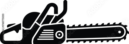 Chainsaw icon vector illustration cutting tool for timber lumberjack job
