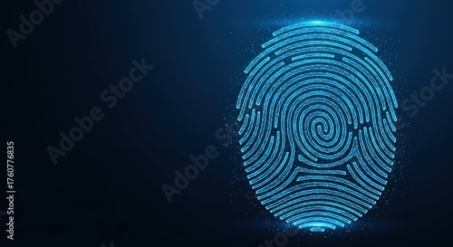 Wallpaper Mural A glowing blue digital fingerprint for cybersecurity authentication Torontodigital.ca