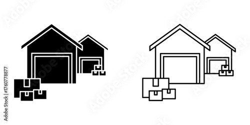Warehouse icon set illustration on white background