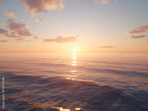 Golden Hour Over the Tranquil Ocean