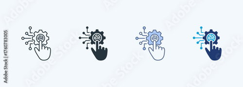 Fingerprint Technology Multiple Style Icon Collection