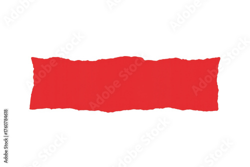 Wallpaper Mural Red torn paper strip banner with ragged edges, a blank information notice on transparent background Torontodigital.ca