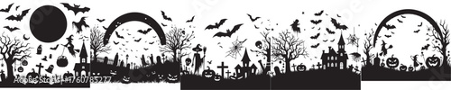 Halloween silhouette background vector