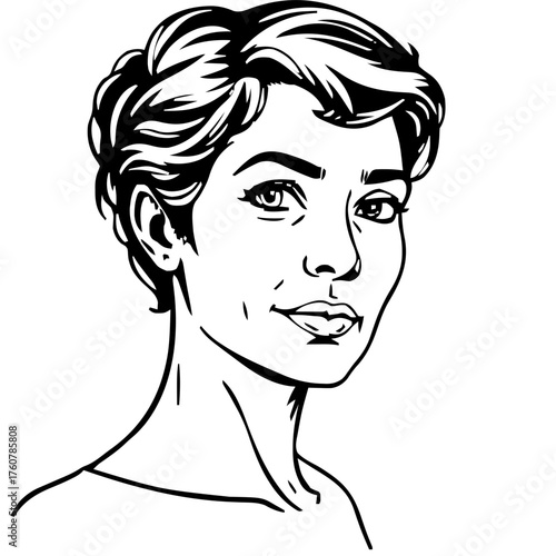 Human Face – middle‑aged, woman, tight coils #102