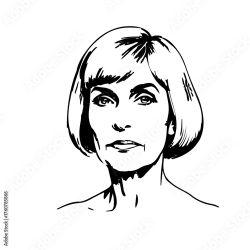 Human Face – senior, agender person, bob haircut #118