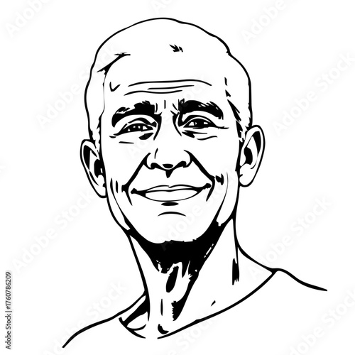 Human Face – senior, genderqueer person, tight coils #244