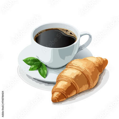 Kaffee und Croissant