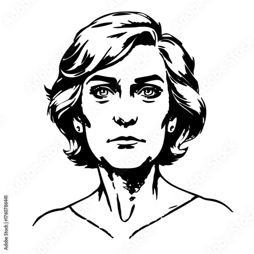 Human Face – middle‑aged, non‑binary person, short crop, eyebrow piercing #353