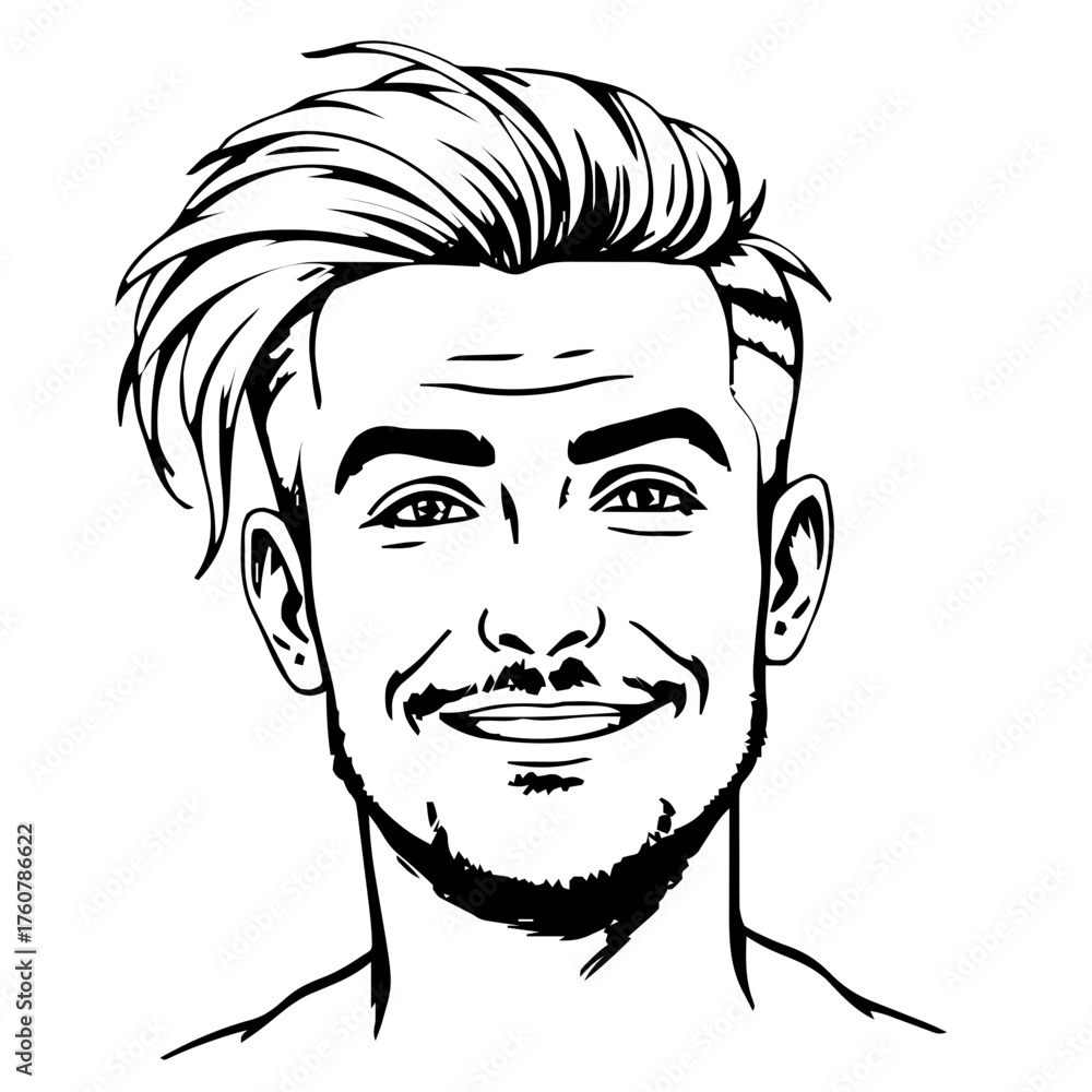 Obraz premium Human Face – adult, trans man, ponytail, freckles #431