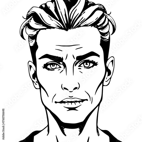 Human Face – middle‑aged, genderqueer person, tight coils, nose ring #437