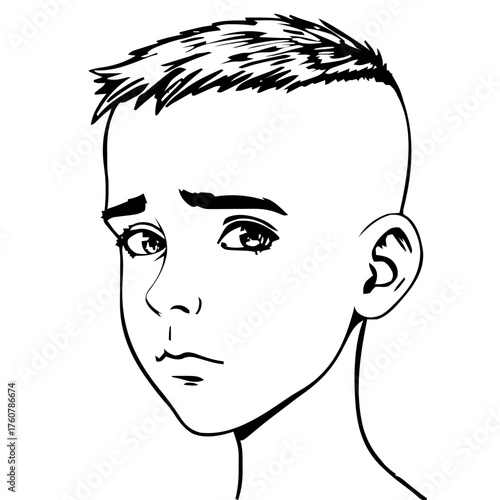 Human Face – kid, man, buzz cut, freckles #461