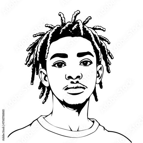 Human Face – teen, non‑binary person, locs #513