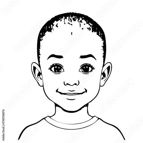 Human Face – child, non‑binary person, buzz cut, hijab #527