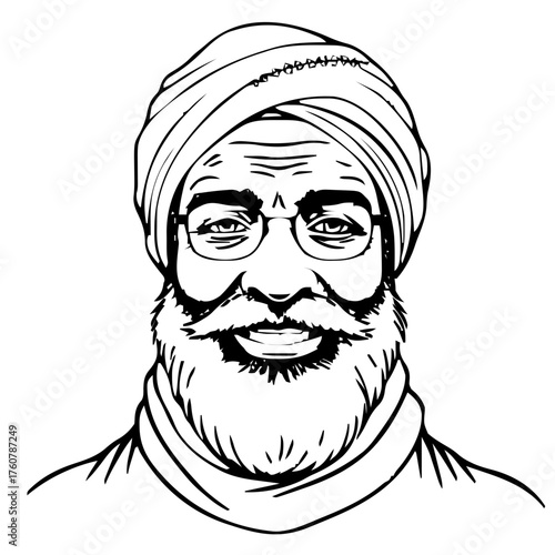 Human Face – senior, trans woman, tight coils, head scarf #768