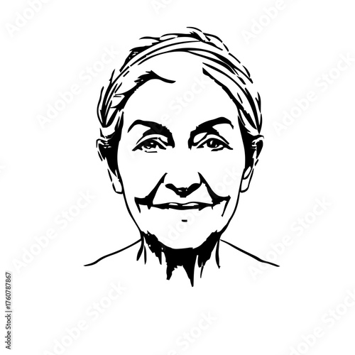 Human Face – elderly, woman, undercut, headband, eyebrow piercing #37