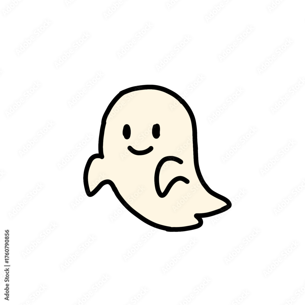 Obraz premium Cute Smiling Ghost Icon