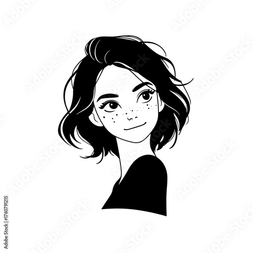 Influencer. Influencer simple black and white line art vector logo